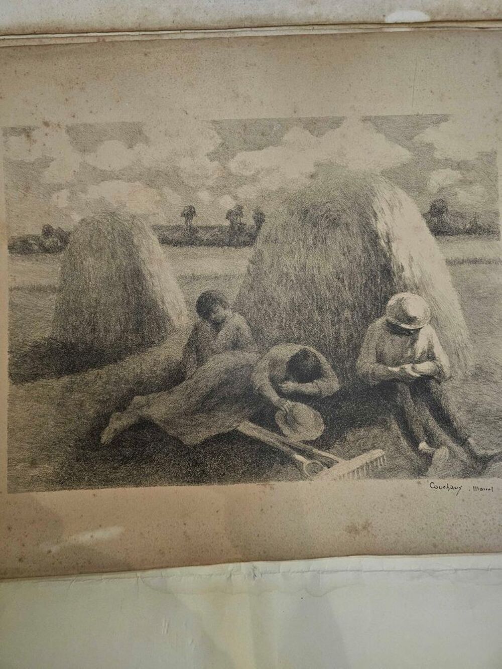 COUCHAUX Marcel (1877 - 1939) "Paysans et P&ecirc;cheurs normands 