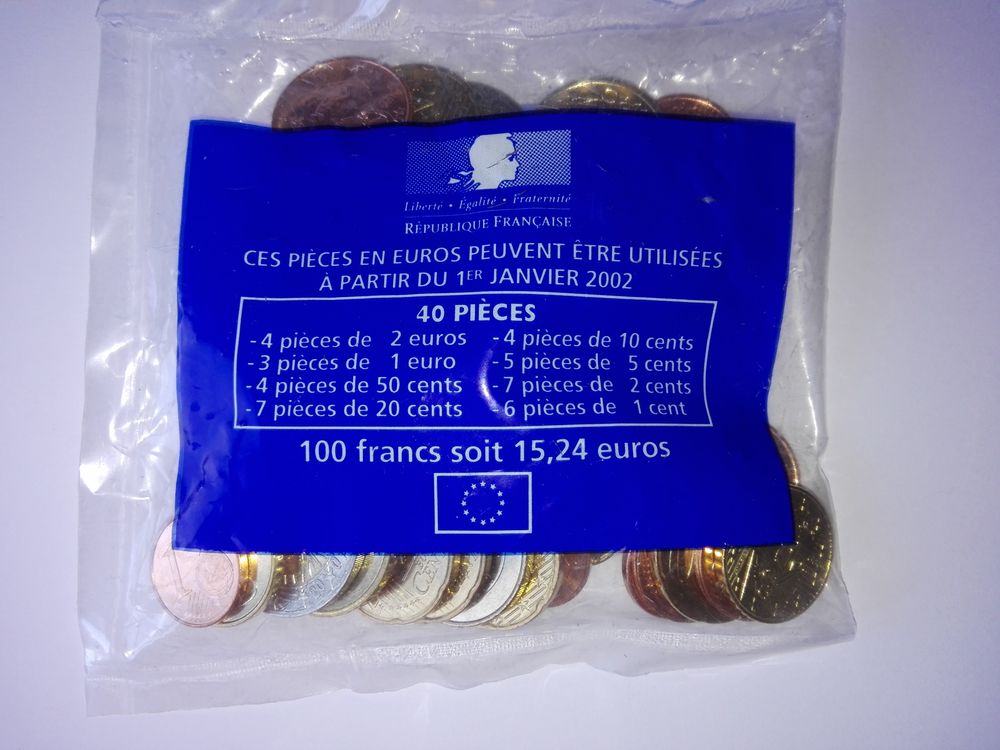 KIT EUROS France 2002 (100 Francs) Emballage et Conservation 