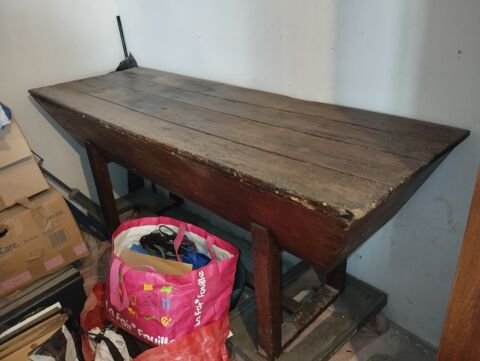 Maie en bois rustique et vintage . 1.87 x 65 cm 200 Vrines (17)