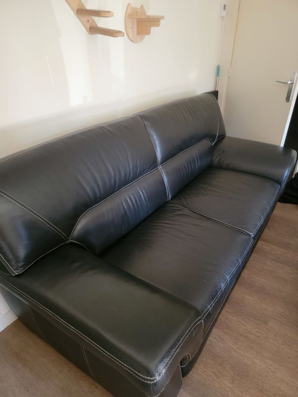 Salon cuir noir Meubles