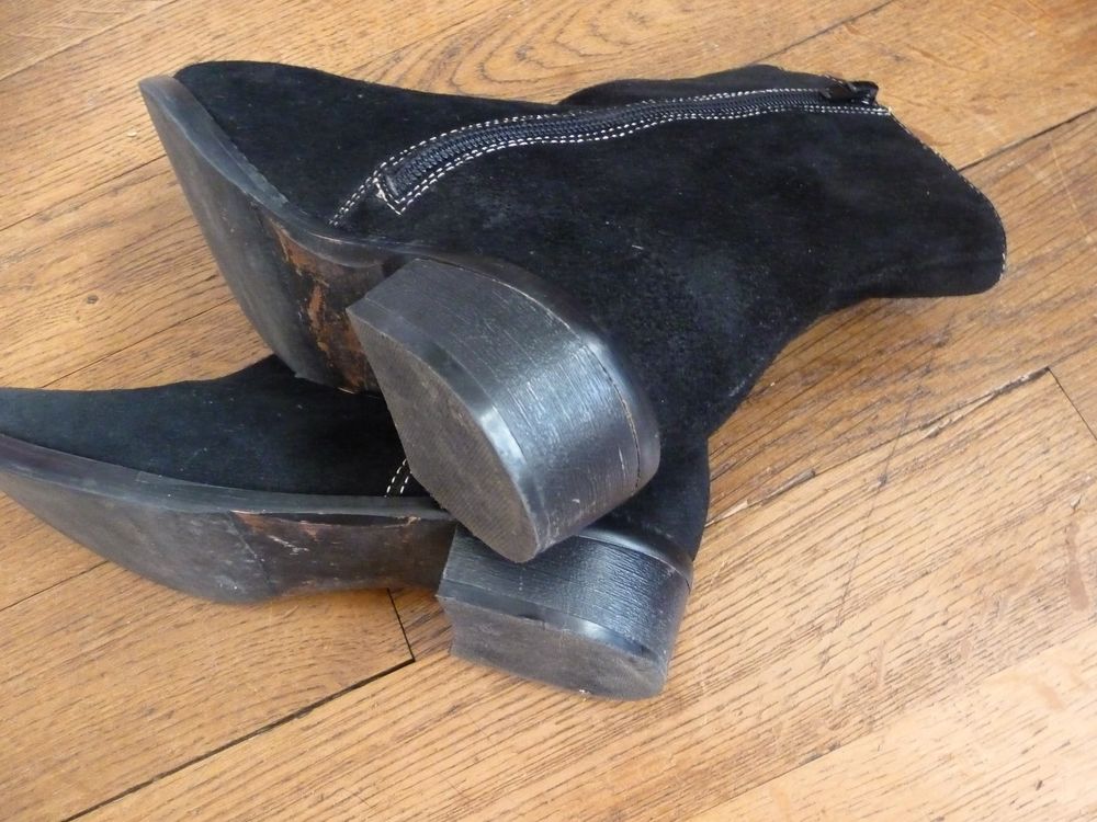 Bottines en Daim Noir- Pointure 37- Elite Chaussures