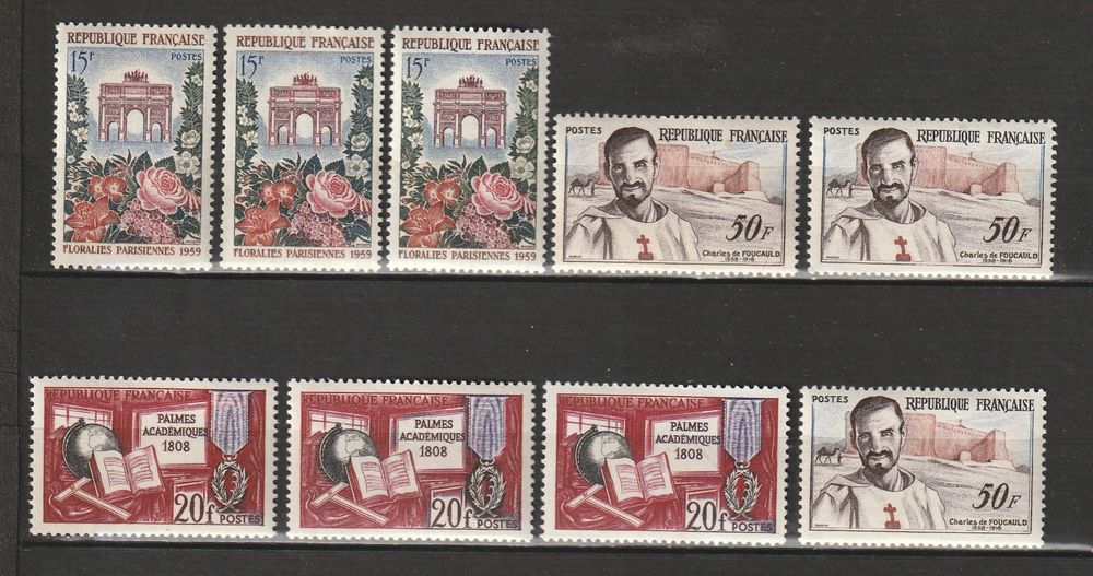 Timbres Neufs ANNEE 1959 en triple 