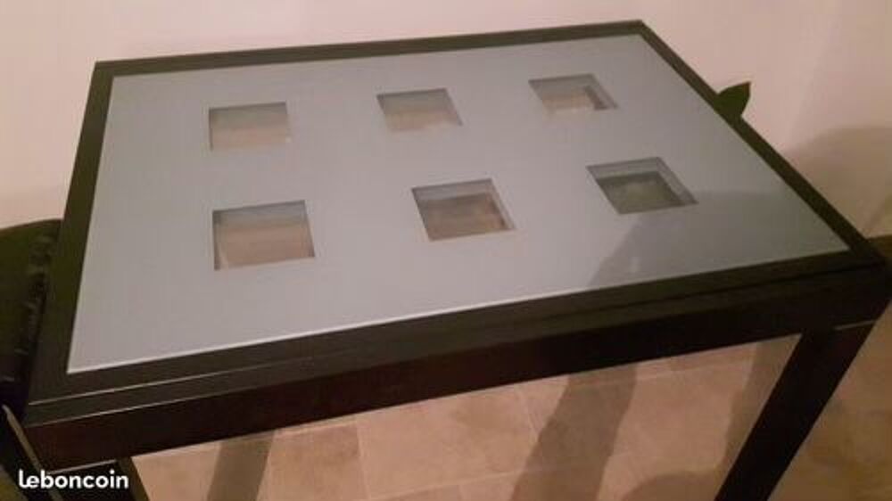 Table en bois et en verre tr&egrave;s bon &eacute;tat Meubles