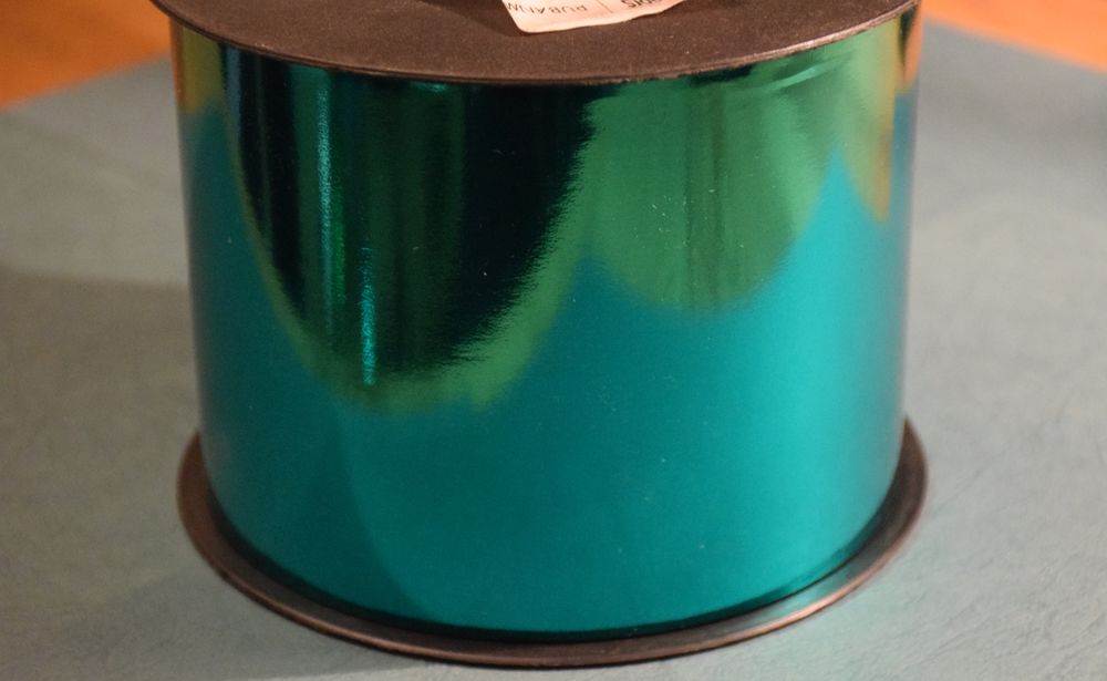 Ruban Bleu M&eacute;tal Cadeau Noel Fetes 100 m/m x 68 m neuf. D�coration