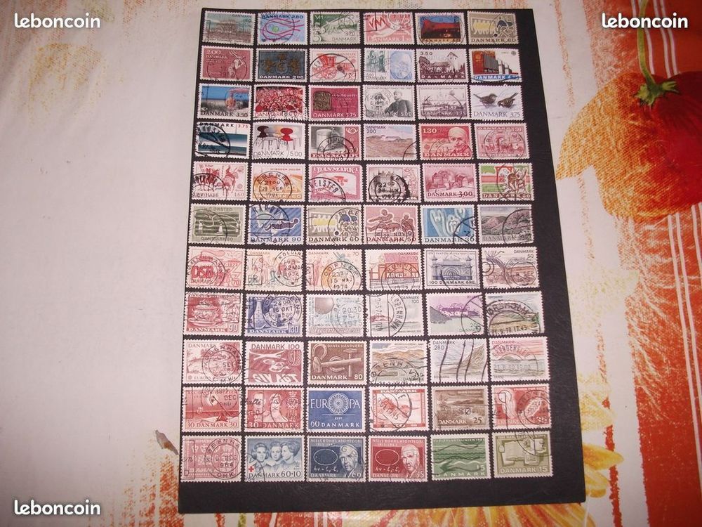 Lot de 400 timbres diff&eacute;rents, oblit&eacute;r&eacute;s du Danemark.
