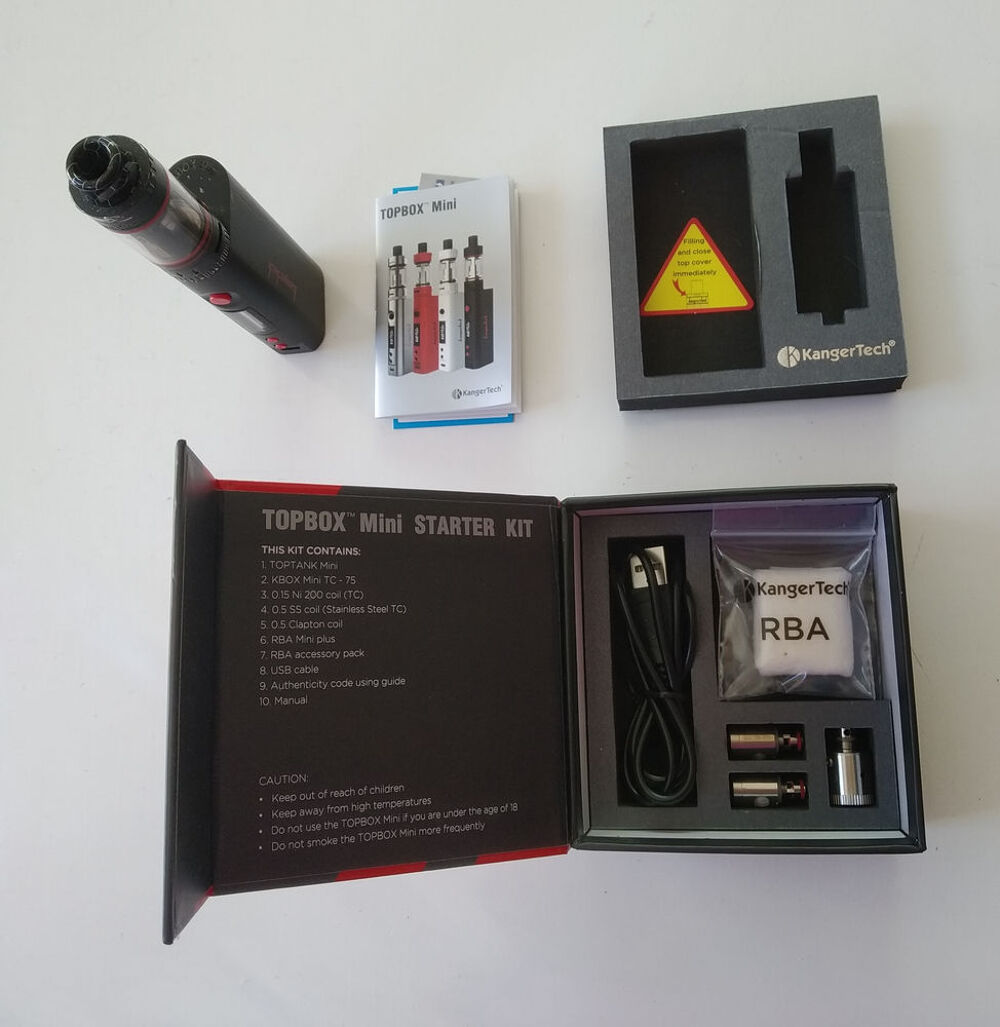 Pack e-cig KangerTech TOPBOX Mini (Noir) + Nb &eacute;quipements Electroménager