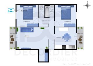  Appartement � vendre 3 pi�ces 62 m�