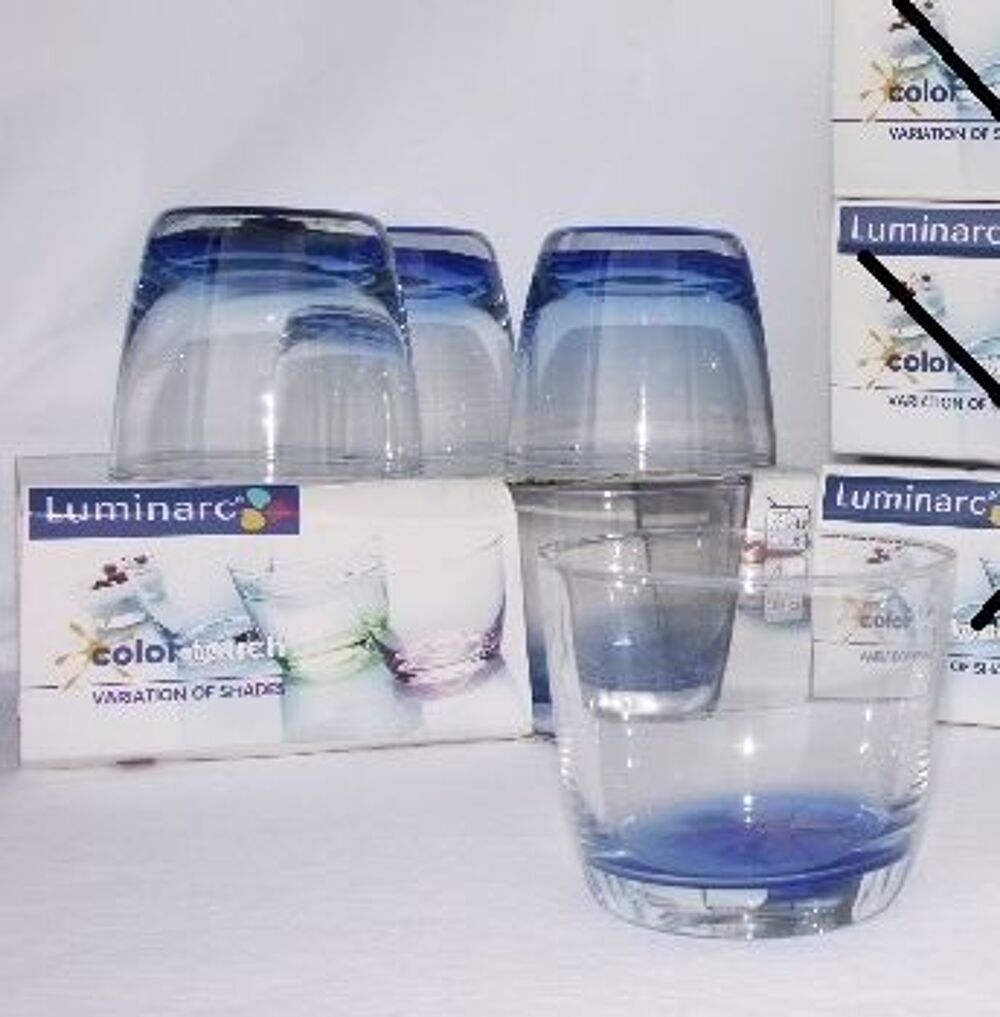 Pack 4 verres soufl&eacute;s Luminarc Hauteur 8cm - NEUF Décoration