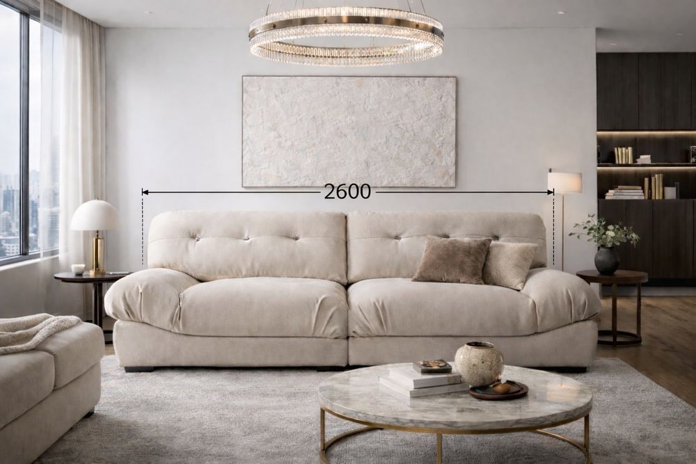 Canap&eacute; 3 places XXL Boucl&eacute; Beige - Confort Extr&ecirc;me &amp; Luxe Meubles