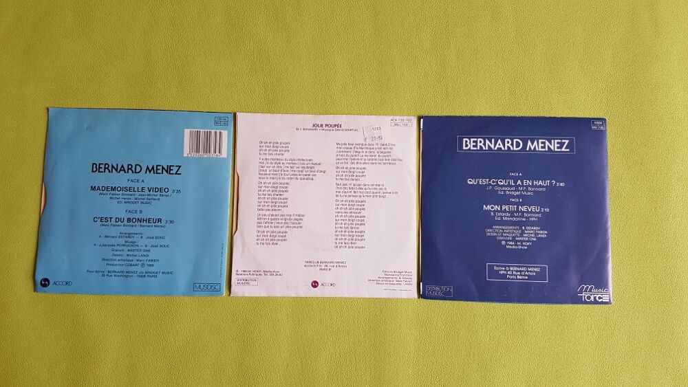 BERNARD MENEZ CD et vinyles
