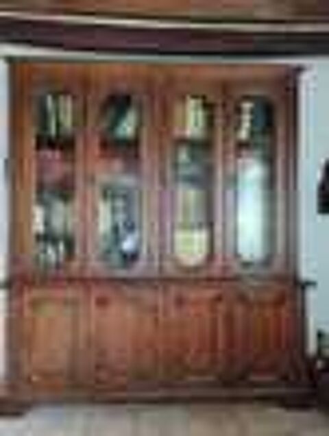 Belle biblioth&egrave;que Bois merisier 4 portes vitr&eacute;es Meubles