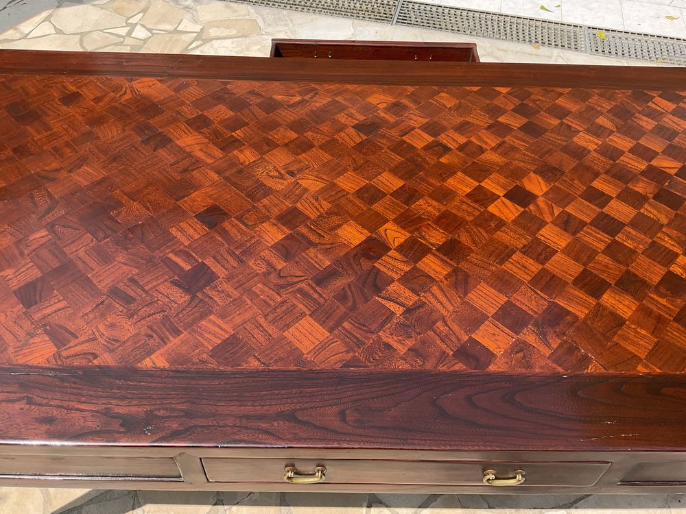 grand bureau bois massif et marqueterie exotique Meubles