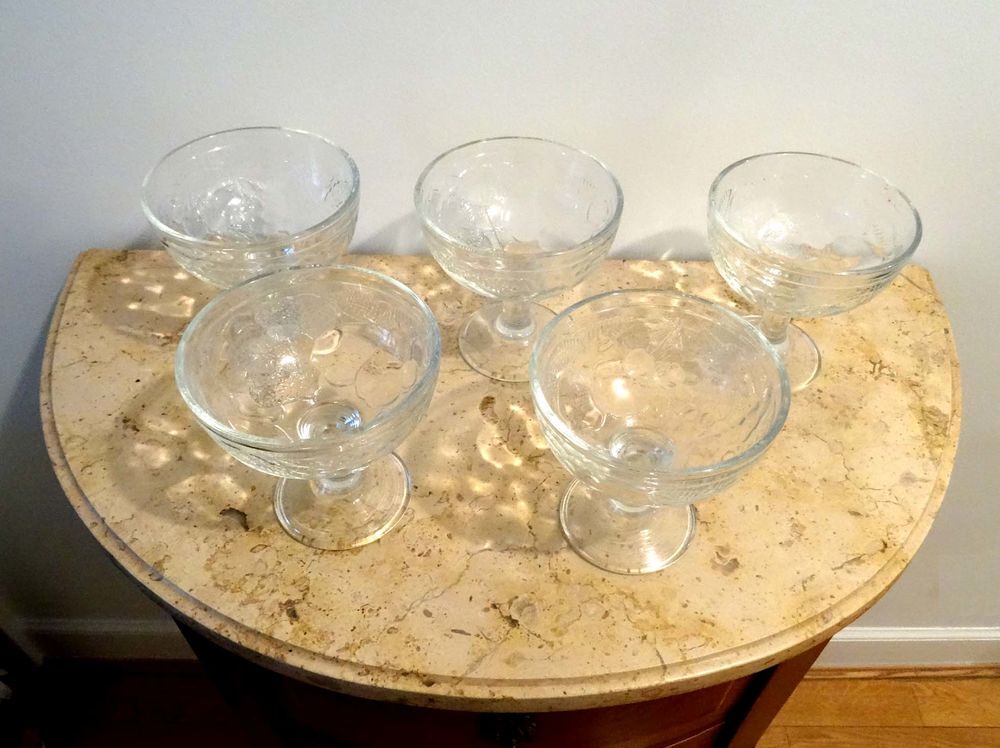 Coupe &agrave; glace ou fruits en verre &eacute;pais et solide, lot de 5 Cuisine