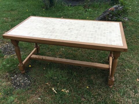 Table basse chne et petits carreaux 130 Sainte-Genevive (60)