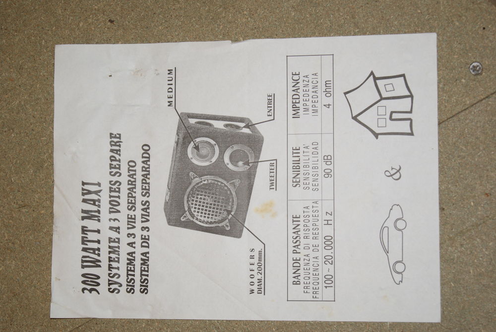 6 ENCEINTES de 300 W (4 Ohms) Audio et hifi