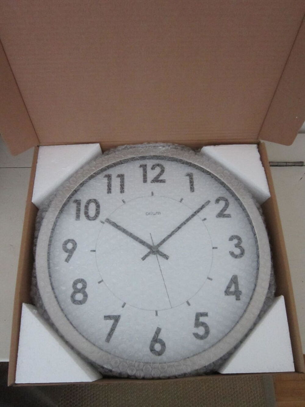 Horloge argent&eacute; 35 cm neuve Décoration