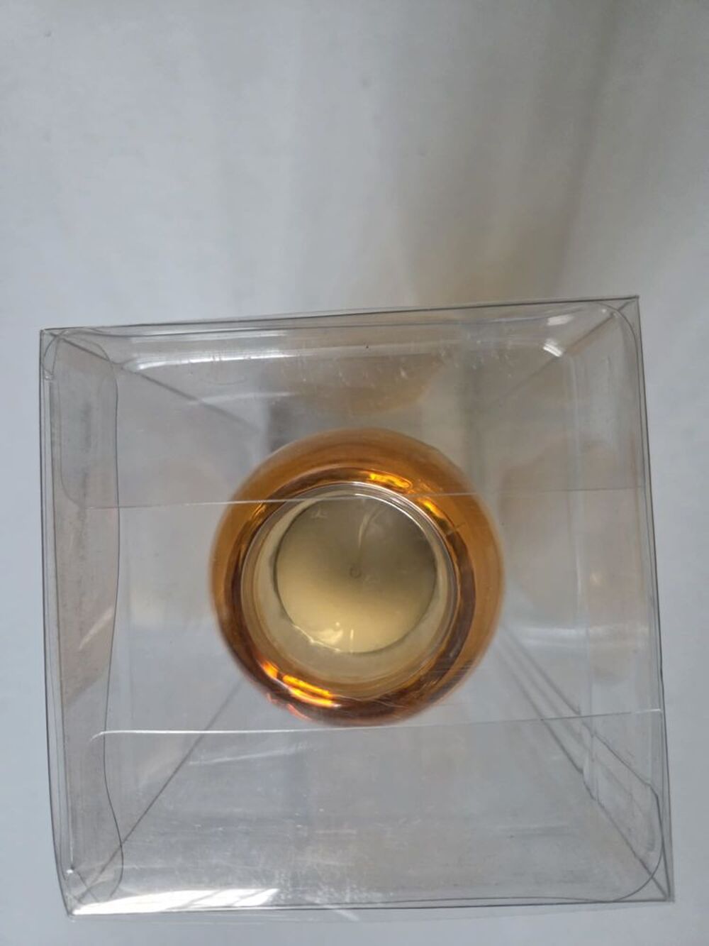 Flacon vintage en verre ambr&eacute; avec emballage d'origine Décoration
