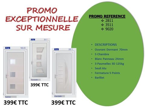 Portes d'entrée PVC/ALU sur mesure  399 Nantes (44)