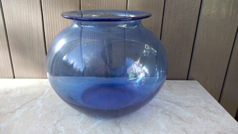 Vase bleu rond bas 2 Roquefort-les-Pins (06)