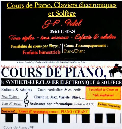 Professeur propose cours de Piano, Claviers Electroniques... 0 78500 Sartrouville