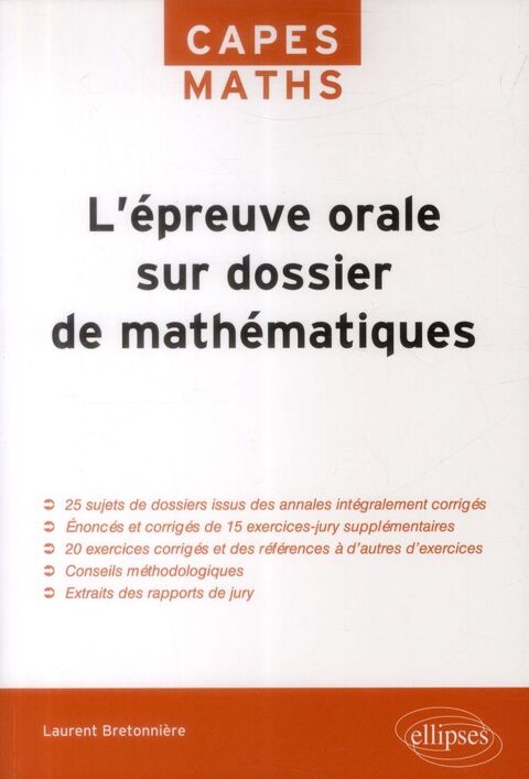L'preuve orale sur dossier ; Capes de mathmatiques 10 Rennes (35)