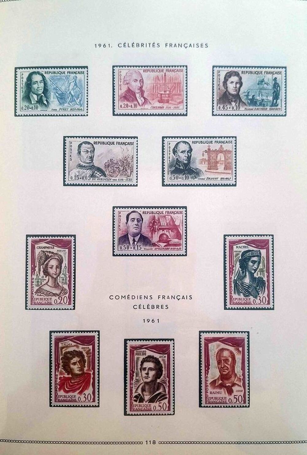 S&eacute;rie de timbres de collection de France G13 