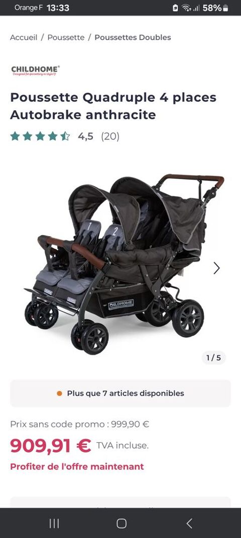 Poussette quadruple childwheels 600 Mont�zic (12)