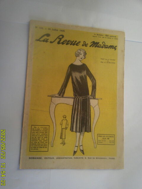 ( 3 ) Belle  Revues : La  Revue  de  Madame  .. de :  1925 15 Nontron (24)