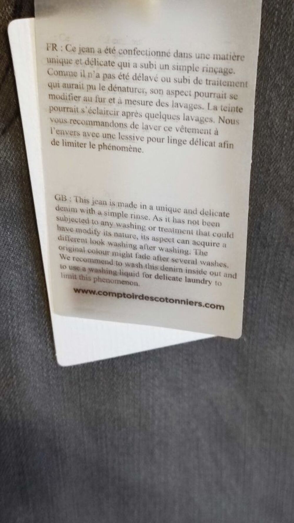Pantalon jean gris Comptoir des Cotonniers T36 Vêtements