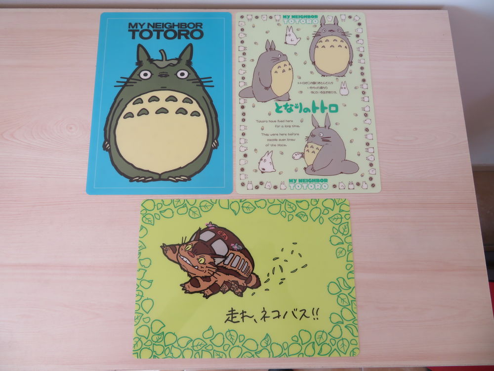 3 shitajikis Totoro officiels Studio Ghibli Hayao Miyazaki 
