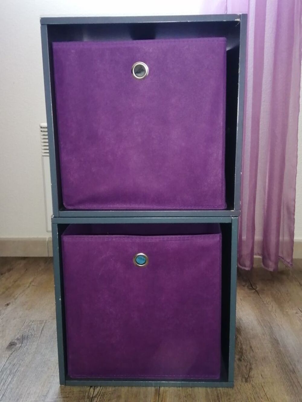 Cubes d rangement, violet et anis Meubles