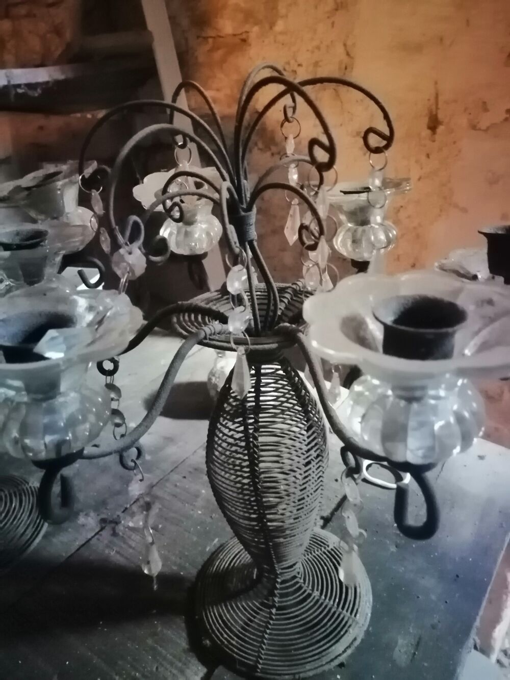 2 Lustre vintage . Porte bougie ancien Décoration