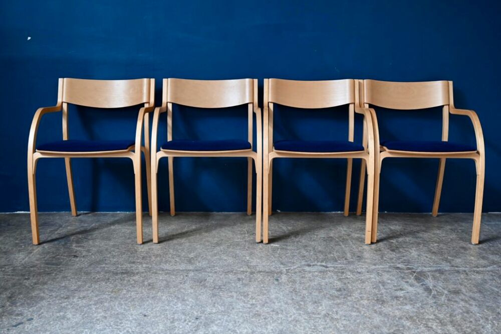 Lot de 4 chaises en bois vintage scandinave Meubles
