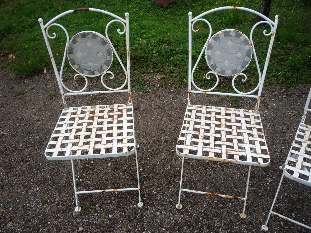 4 chaises de jardin en fer forg&eacute; Meubles