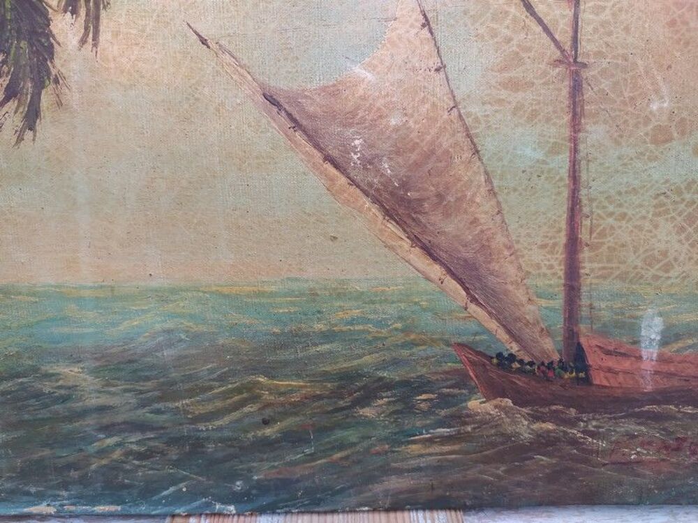 Tableau Marine Peintre Frederik Kasenda Indon&eacute;sie ca1930 