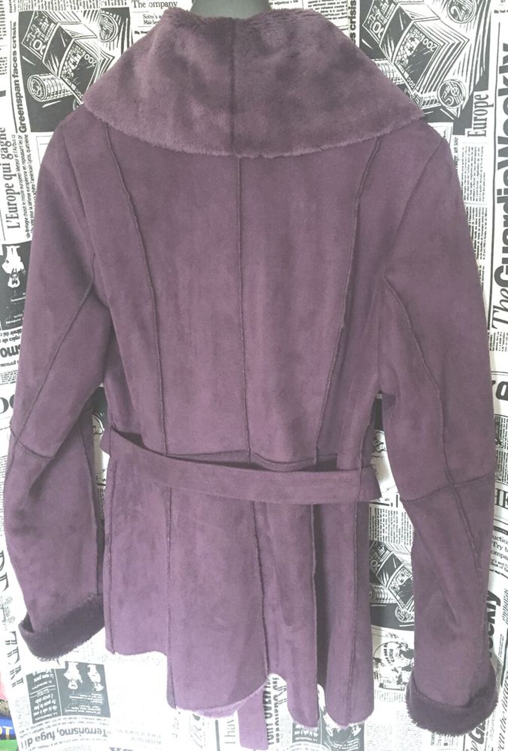 Veste su&eacute;dine 3/4 fourr&eacute;e Vtements