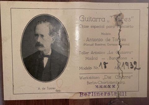 Guitare 4/4   Antonio TORRES JURADO de 1932 8950 Saint-Nazaire (44)