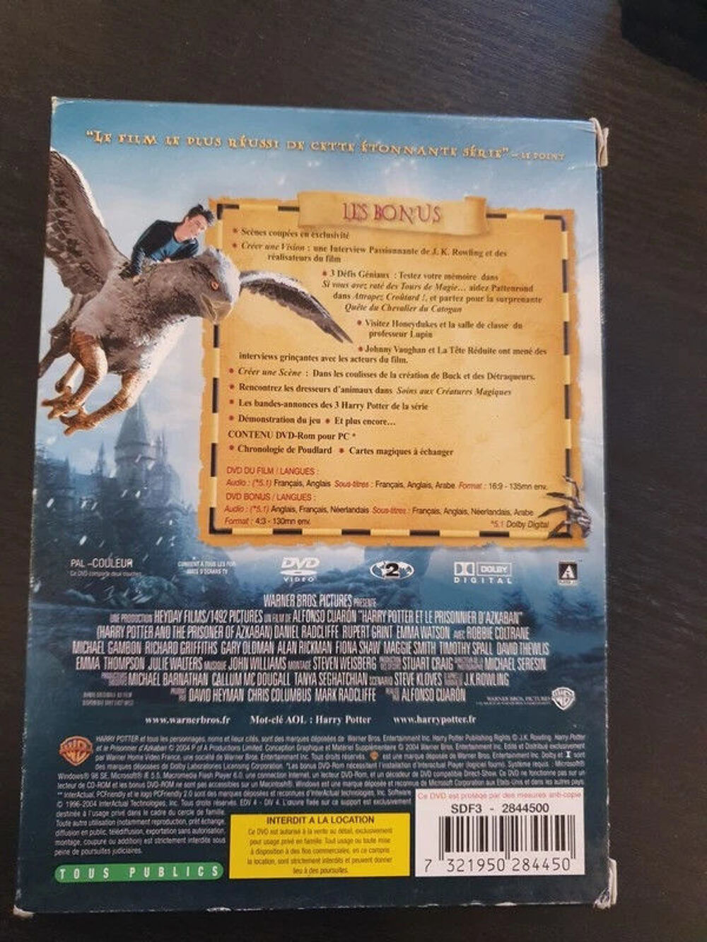 DVD : Harry potter et le prisonnier d'azkaban DVD et blu-ray
