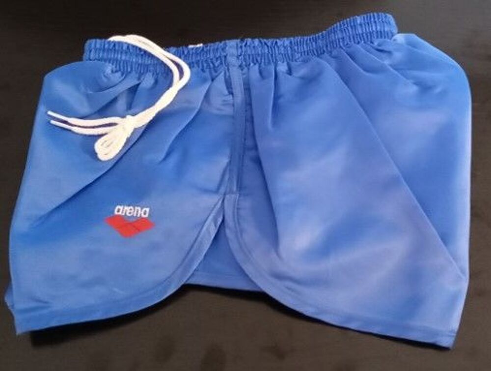 Short Vintage Nylon Polyamide Arena Bleu-Rouge Taille S 40 Vêtements