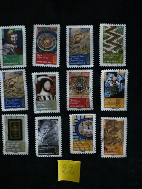 3 séries complètes de timbres oblitérés . N° 22 - 26 - 27 0.4 Les Forges (88)