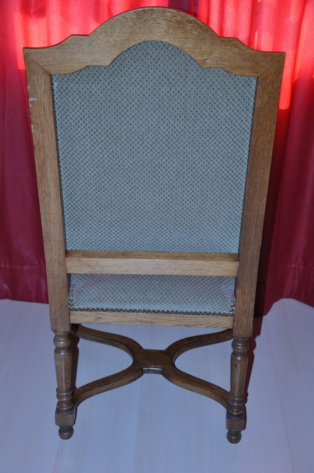 Lot de 2 fauteuils en ch&ecirc;ne massif avec assise en tissu Meubles