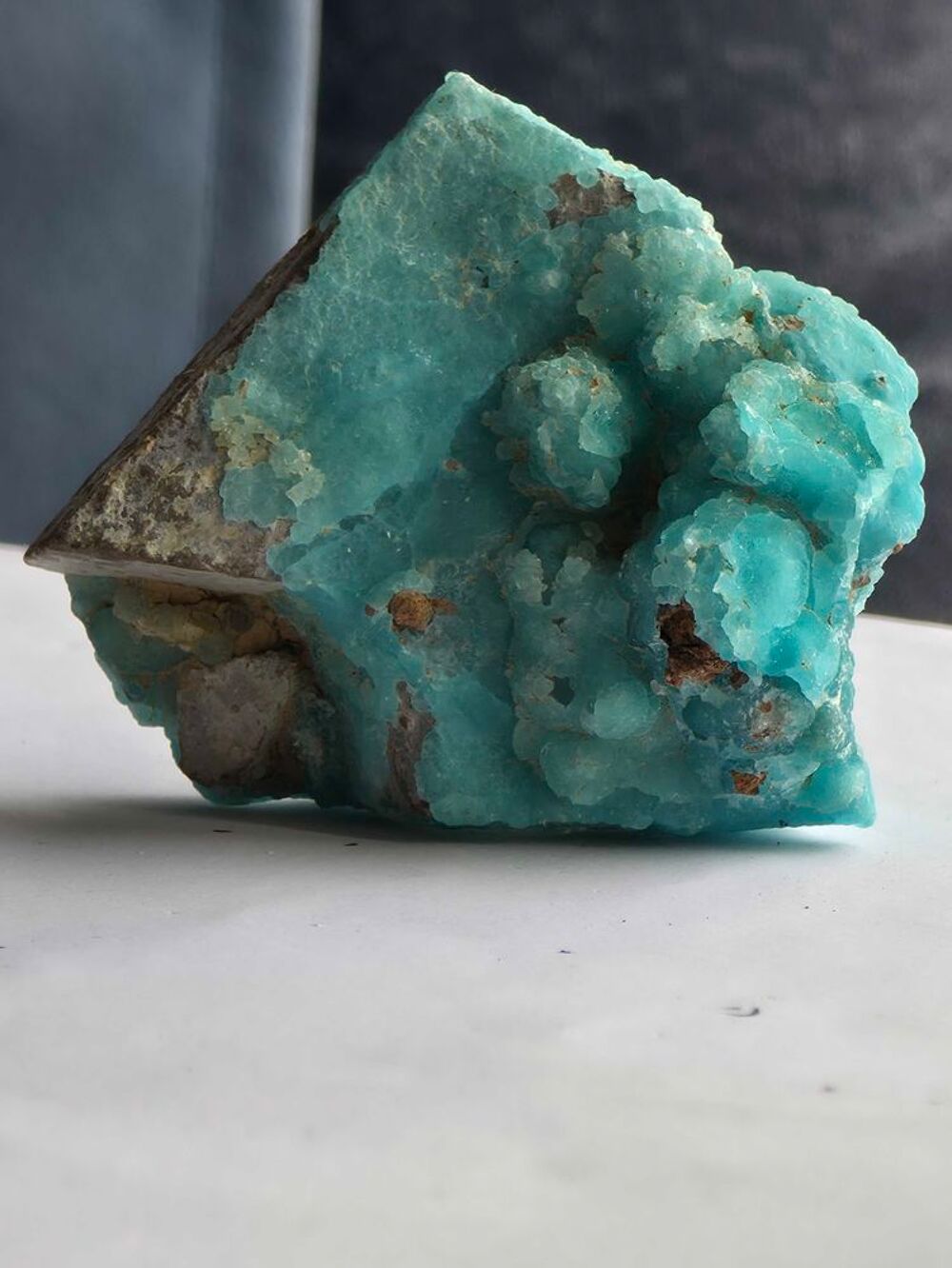 Superbe Min&eacute;ral H&eacute;mimorphite Bleue-Collection 129g 