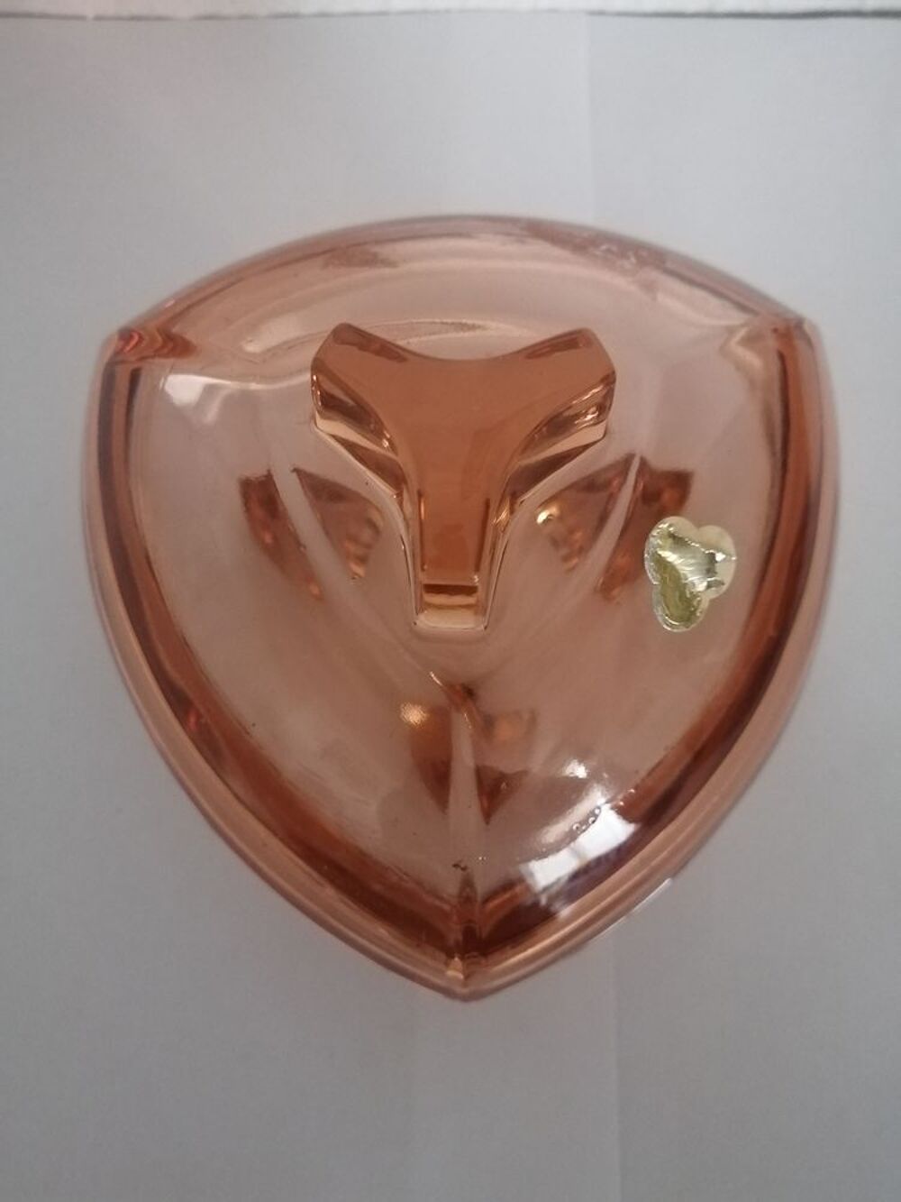 Bonbonni&egrave;re / bo&icirc;te en verre cristal rose - Vintage Décoration
