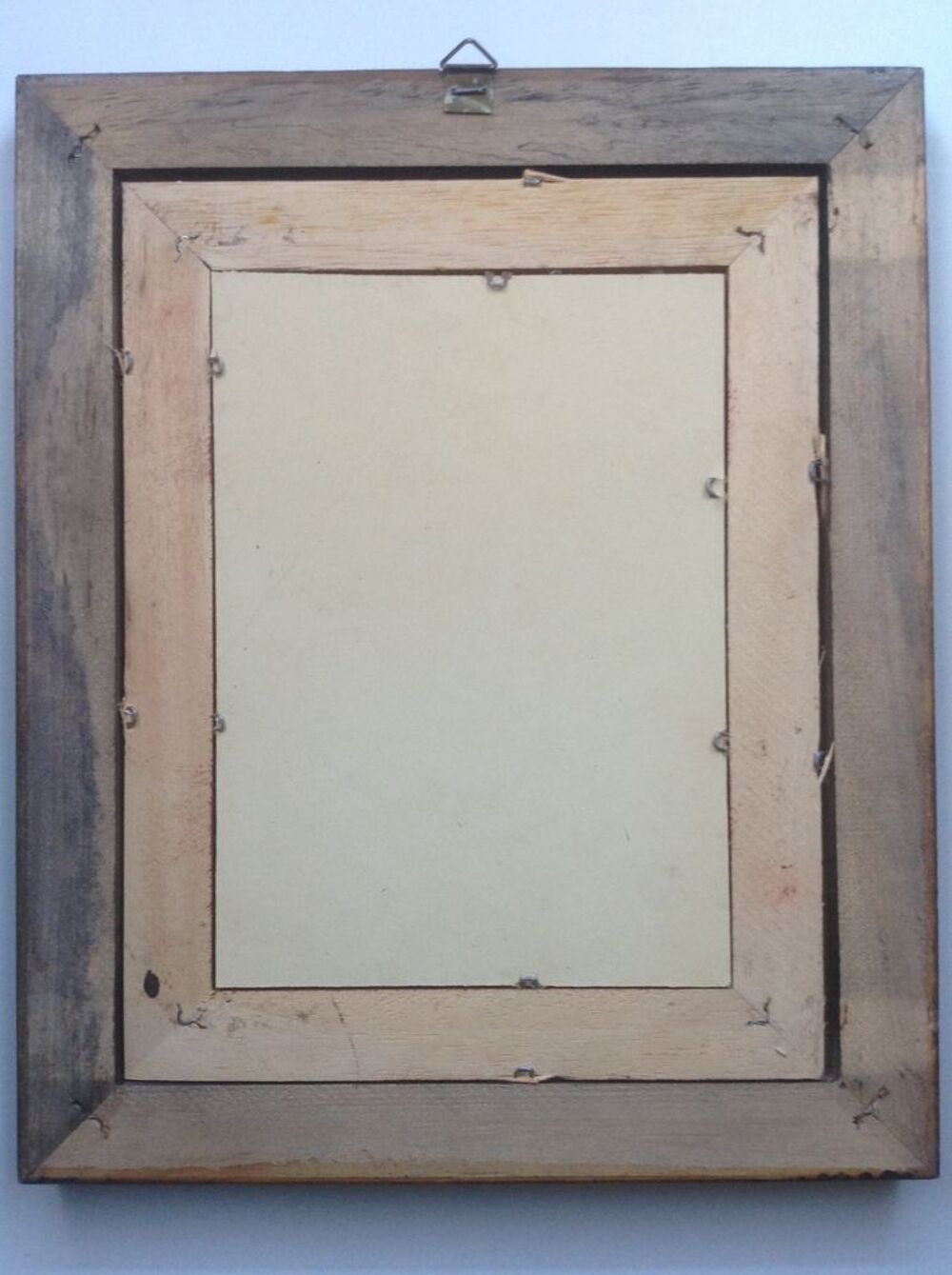 TABLEAU SOUS VERRE ET BELLE ENCADREMENT BOIS &amp; OR Décoration