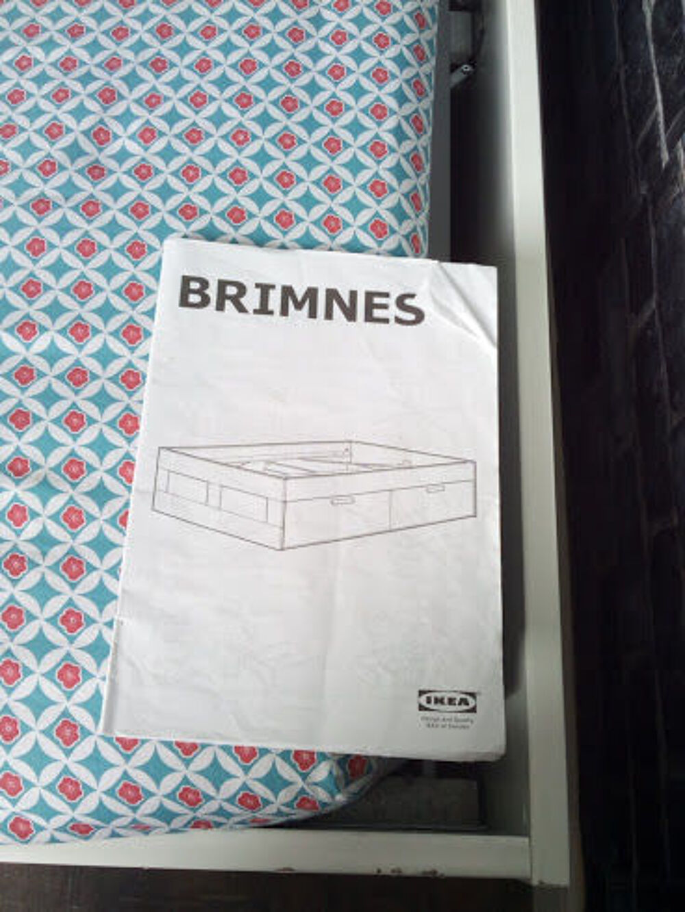 LIT 2 PLACES IKEA BRIMMES BLANC 4 TIROIRS Meubles