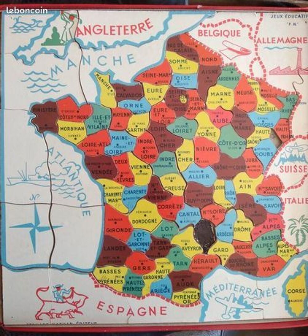 Jeu Puzzle &eacute;ducatif D&eacute;partements France Jeux / jouets