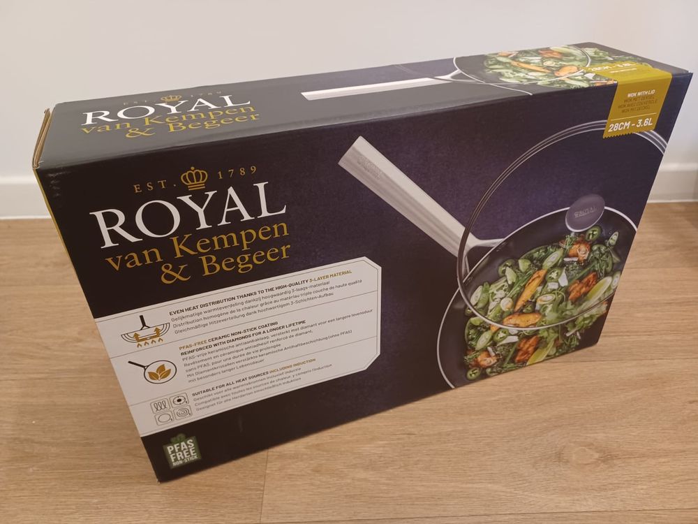 Po&ecirc;le inox 28 cm Royal Van Kempen &amp; Beeger avec couvercle Cuisine