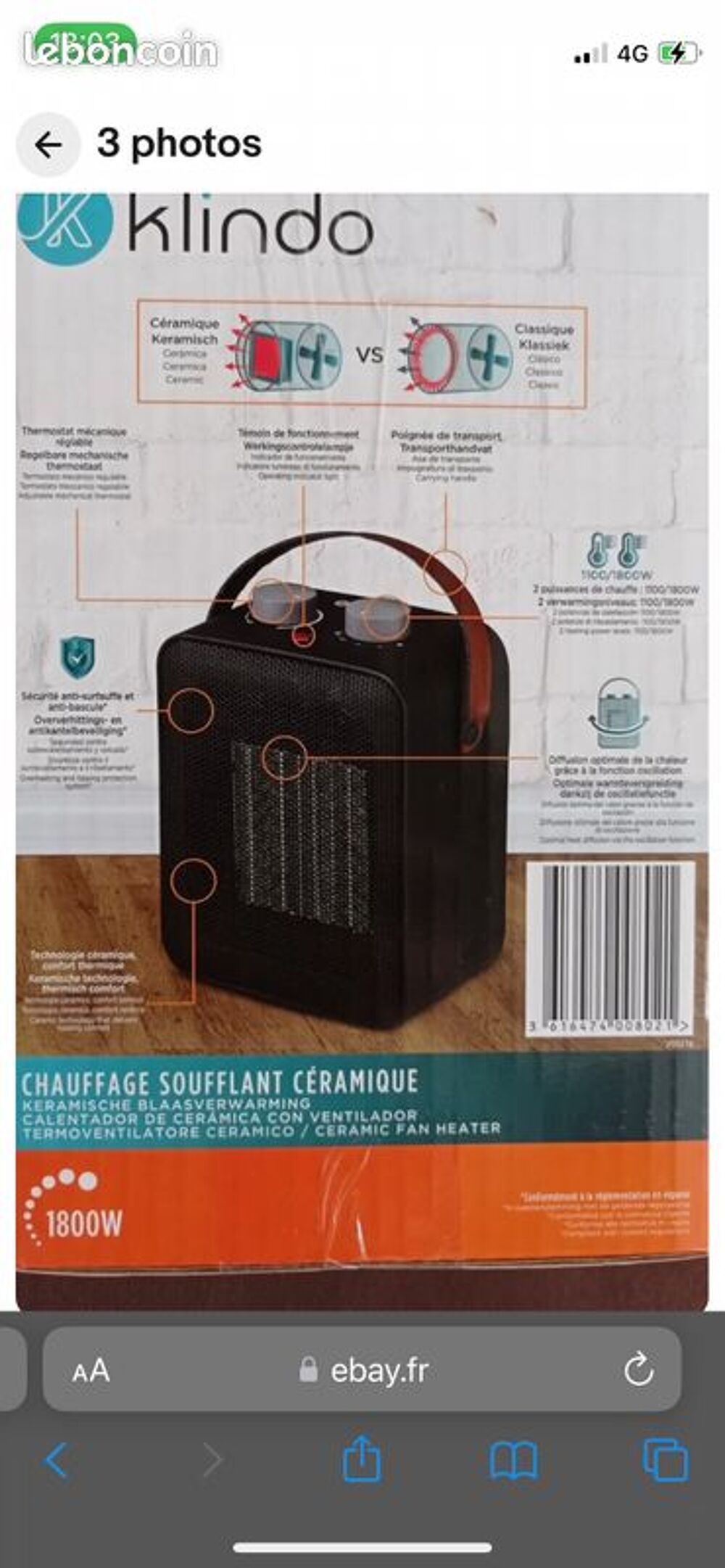 Chauffage portatif tr&egrave;s pratique Electroménager