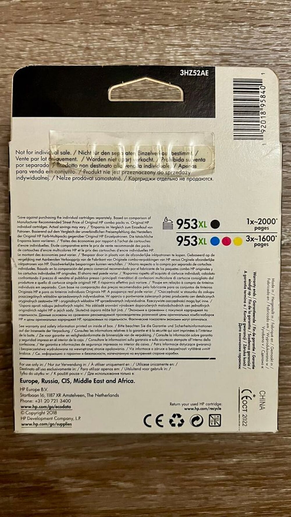 Pack 4 cartouches encre HP 953XL -OfficeJet Pro - NB+CL-NEUF Matériel informatique