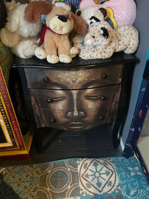Commode déco bouddha noire 3 tiroirs 40 Messy (77)